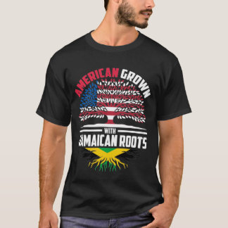 American Grown With Jamaican Roots Jamaica Flag T-Shirt