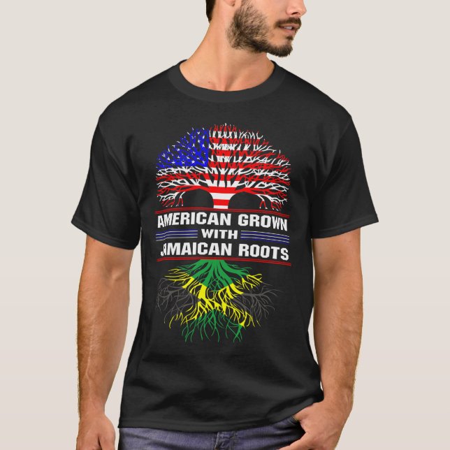 American Grown with Jamaican Roots T-Shirt (Front)