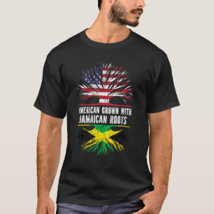 American Grown With Jamaican Roots Usa Flag Jamaic T-Shirt