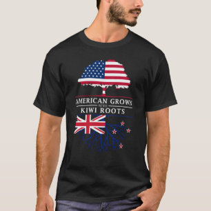 American Grown with Kiwi Roots   New Zealand T-Shirt