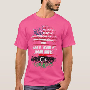 American Grown with Libyan Roots USA Flag Libya T-Shirt