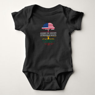 American Grown with Lithuanian Roots   Lithuania Baby Bodysuit