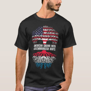American Grown with Luxembourgish Roots USA Flag T-Shirt