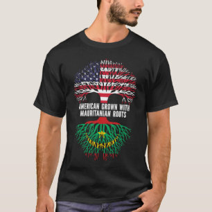 American Grown with Mauritanian Roots USA Flag T-Shirt