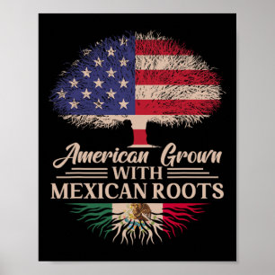 American Grown With Mexican Roots Half American Fl Poster