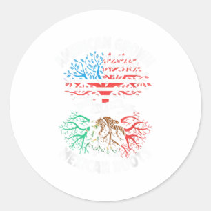 American Grown With Mexican Roots Mexico Us Mexica Classic Round Sticker