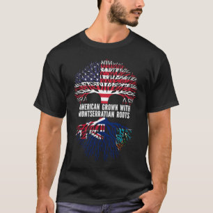 American Grown with Montserratian Roots USA Flag T-Shirt