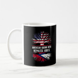 American Grown with Nepalese Roots USA Flag Nepal Coffee Mug