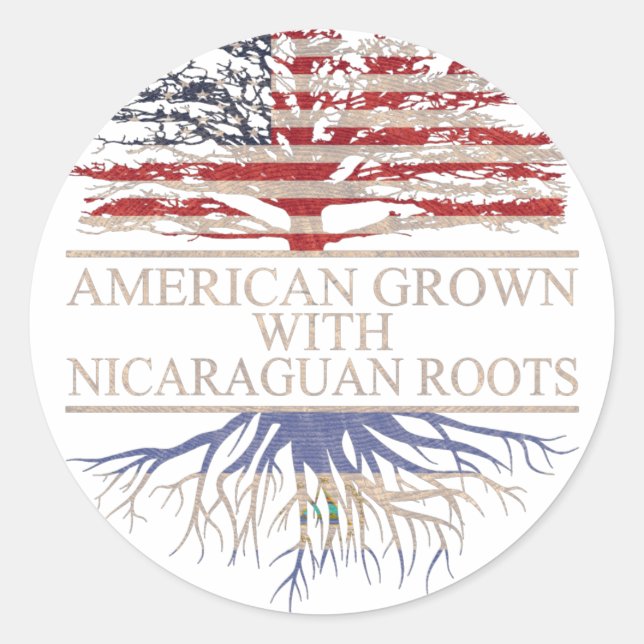 American grown with nicaraguan roots classic round sticker (Front)