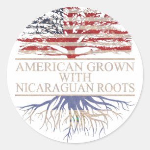 American grown with nicaraguan roots classic round sticker
