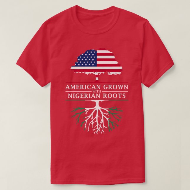 American Grown with Nigerian Roots - Nigeria Premi T-Shirt (Design Front)