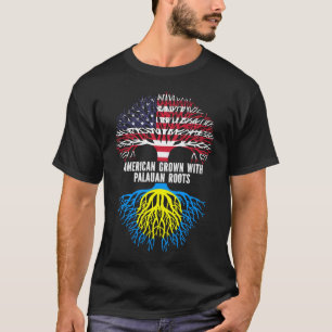 American Grown with Palauan Roots USA Flag T-Shirt