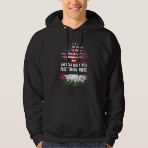 American Grown With Palestinian Roots Usa Flag Pal Hoodie