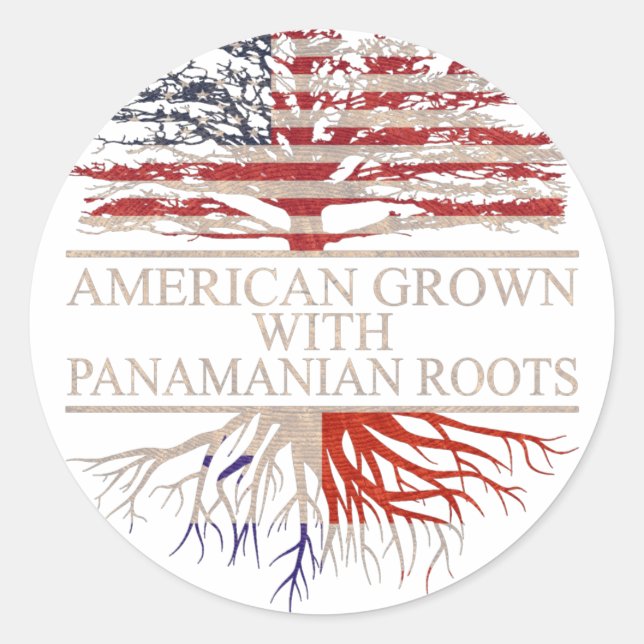 American grown with panamanian roots classic round sticker (Front)
