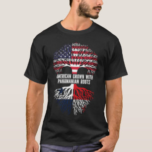American Grown with Panamanian Roots USA Flag T-Shirt