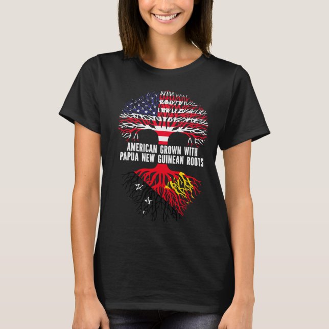 American Grown With Papua New Guinean Roots Usa  T-Shirt (Front)