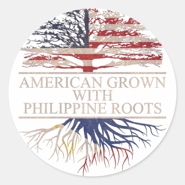 American grown with philippine roots classic round sticker (Front)