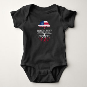 American Grown with Polish Roots   Poland Design Baby Bodysuit