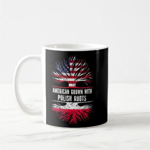 American Grown With Polish Roots Usa Flag Poland Coffee Mug