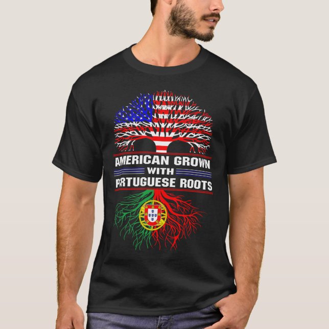 American Grown with Portuguese Roots T-Shirt (Front)