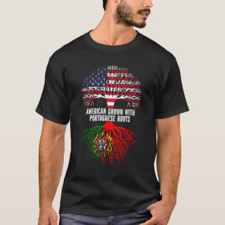 American Grown with Portuguese Roots USA Flag T-Shirt