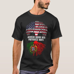 American Grown with Portuguese Roots USA Flag T-Shirt