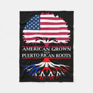 American Grown With Puerto Rican Roots Fleece Blanket