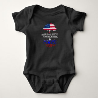 American Grown with Russian Roots Russia Design Baby Bodysuit
