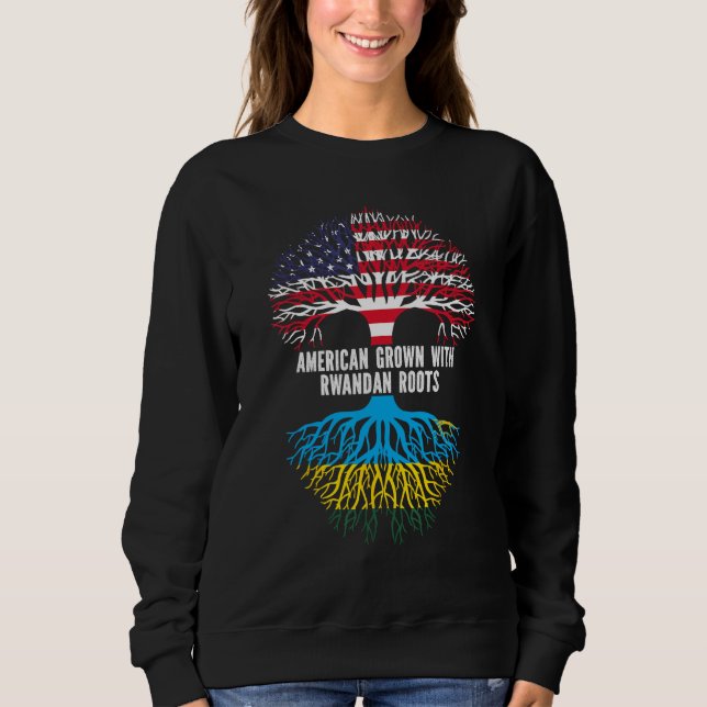 American Grown with Rwandan Roots USA Flag Sweatshirt (Front)