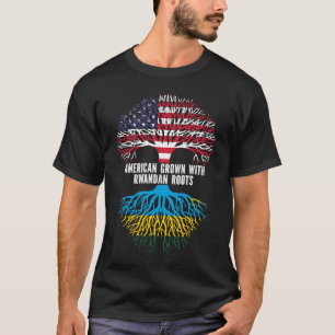 American Grown with Rwandan Roots USA Flag T-Shirt