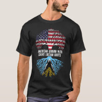 American Grown with Saint Lucian Roots USA Flag