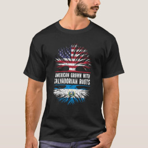 American Grown With Salvadorian Roots Usa Flag El  T-Shirt