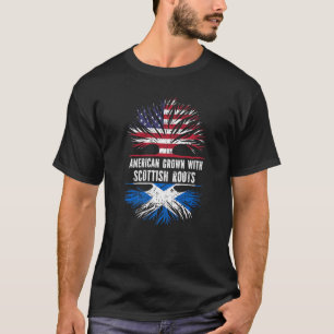 American Grown With Scottish Roots Usa Flag Scotla T-Shirt