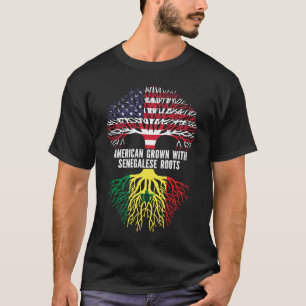 American Grown with Senegalese Roots USA Flag T-Shirt