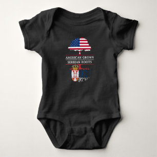 American Grown with Serbian Roots   Serbia Design Baby Bodysuit