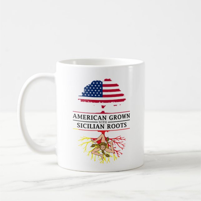 American Grown with Sicilian Roots Mug (Left)