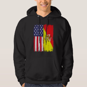 American Grown with Sicilian Roots  Sicily Malta Hoodie