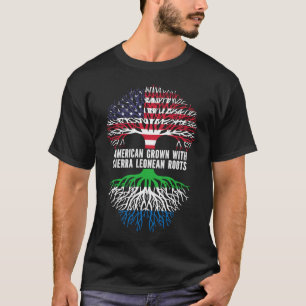 American Grown with Sierra Leonean Roots USA Flag T-Shirt