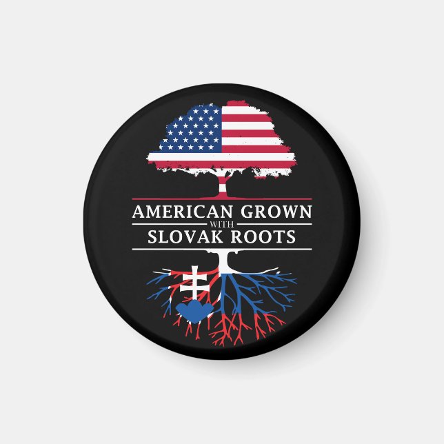 American Grown with Slovak Roots   Slovakia Design Magnet (Front)