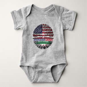 American Grown With Syrian Roots Baby Bodysuit