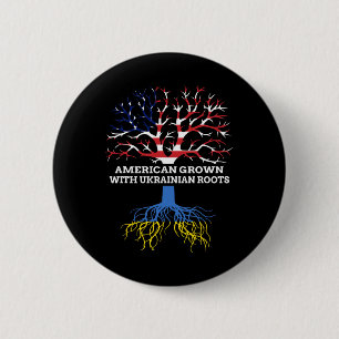 American Grown With Ukrainian Roots 6 Cm Round Badge