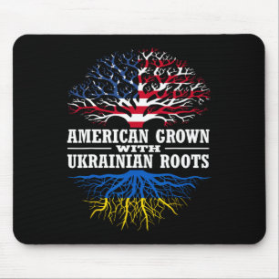 American Grown With Ukrainian Roots Tree Usa Ukrai Mouse Mat