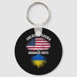 American Grown With Ukrainian Roots Usa Ukraine Fl Key Ring