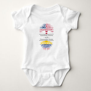 American Grown With Venezuelan Roots Great Gift Baby Bodysuit
