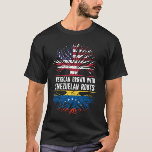 American Grown with Venezuelan Roots USA Flag T-Shirt