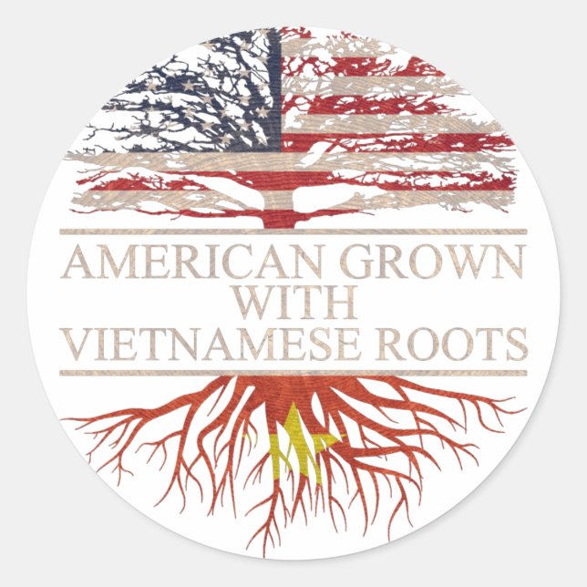 American grown with vietnamese roots classic round sticker (Front)