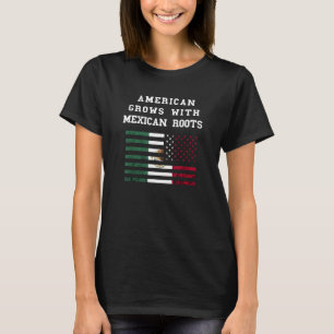 American Grows Mexico Mexican Roots Vintage USA Fl T-Shirt
