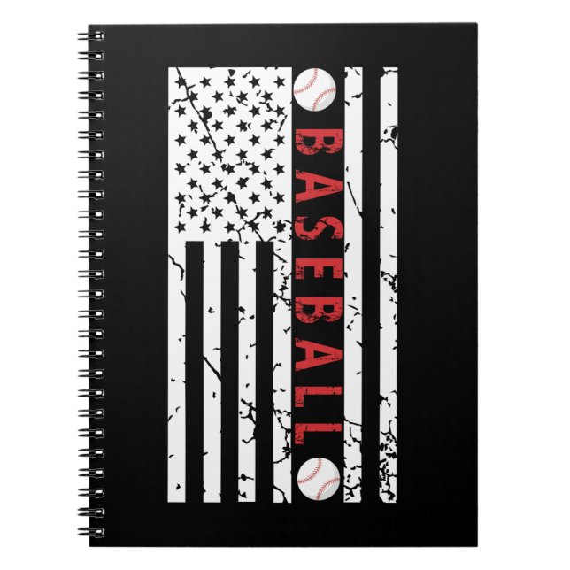 American Grunge Flag Baseball Fans Lover Notebook (Front)