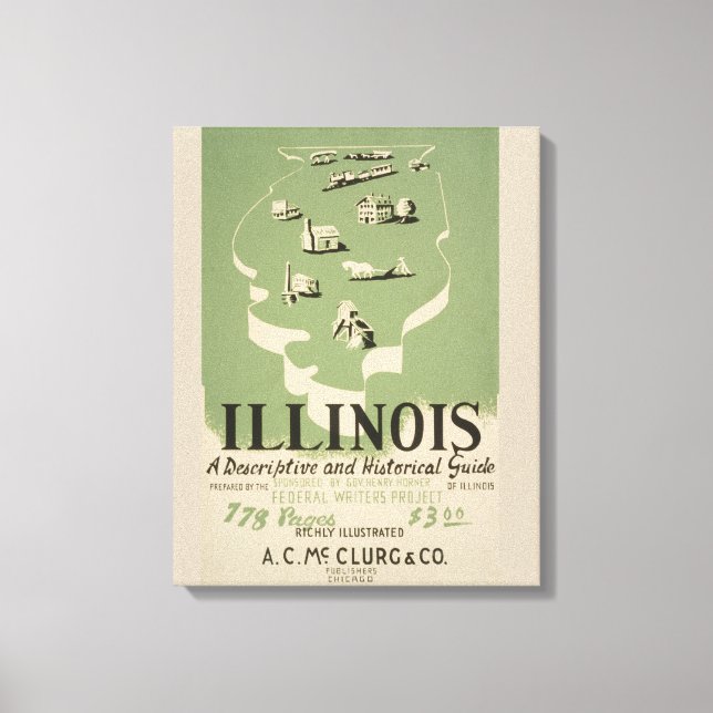 American Guide Series Volume On Illinois. Canvas Print (Front)
