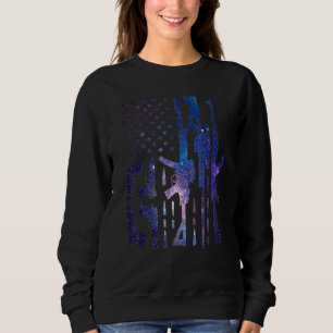 American Gun Flag Hand Gun Rifle Sniper Bullets Di Sweatshirt